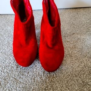 RED SUEDE BOOTS